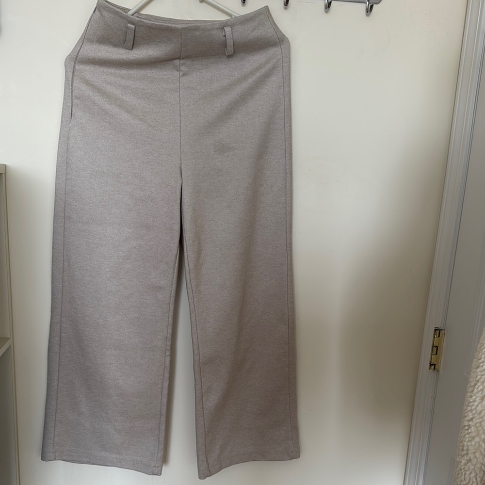 Sugar Cream Wide Leg Pants with Flowing Silhouette